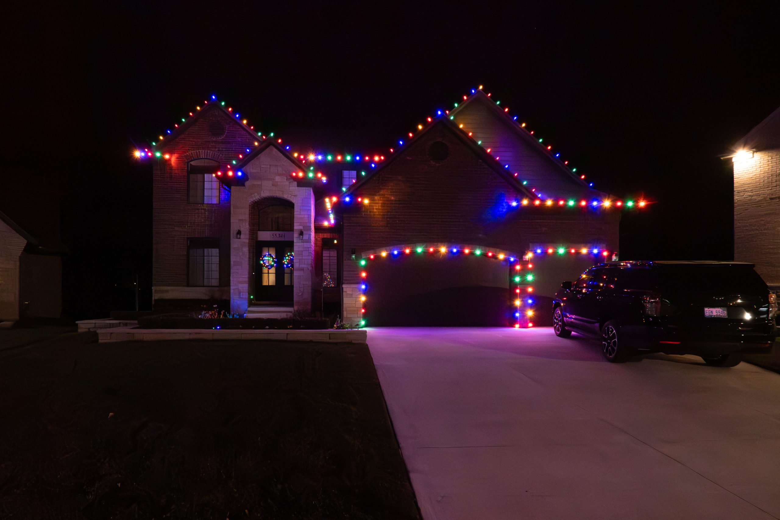 Christmas light installation in Bloomfield Hills Michigan
