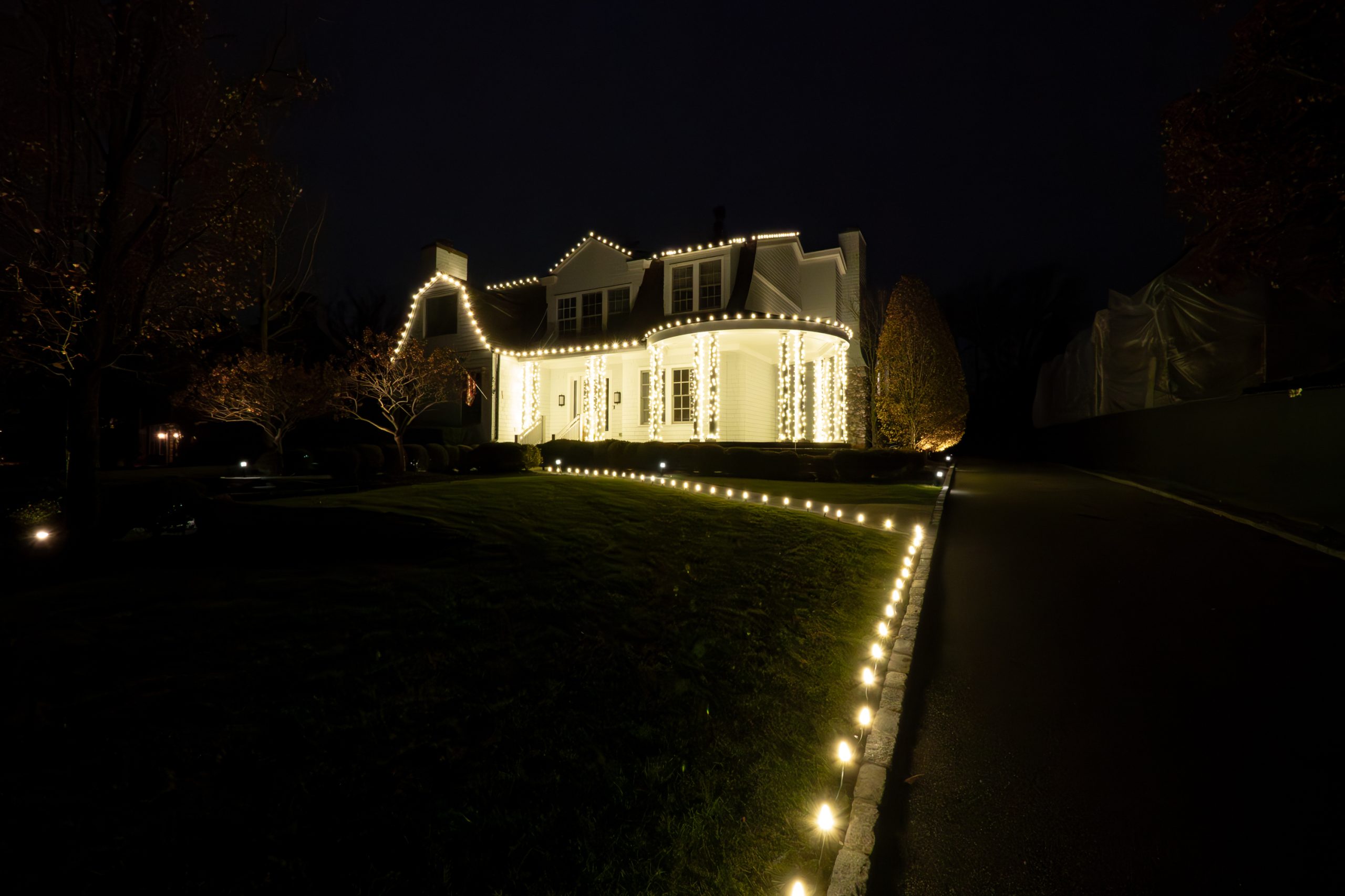 Christmas light installation in Birmingham Michigan